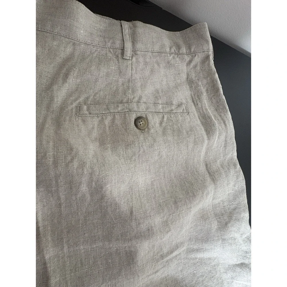 Brooks Brothers Baird McNutt IRISH LINEN Shorts Mens 38 Flat Front Tan / Flax